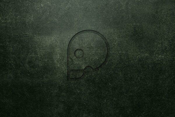 Skull on the wall in a minimalist style