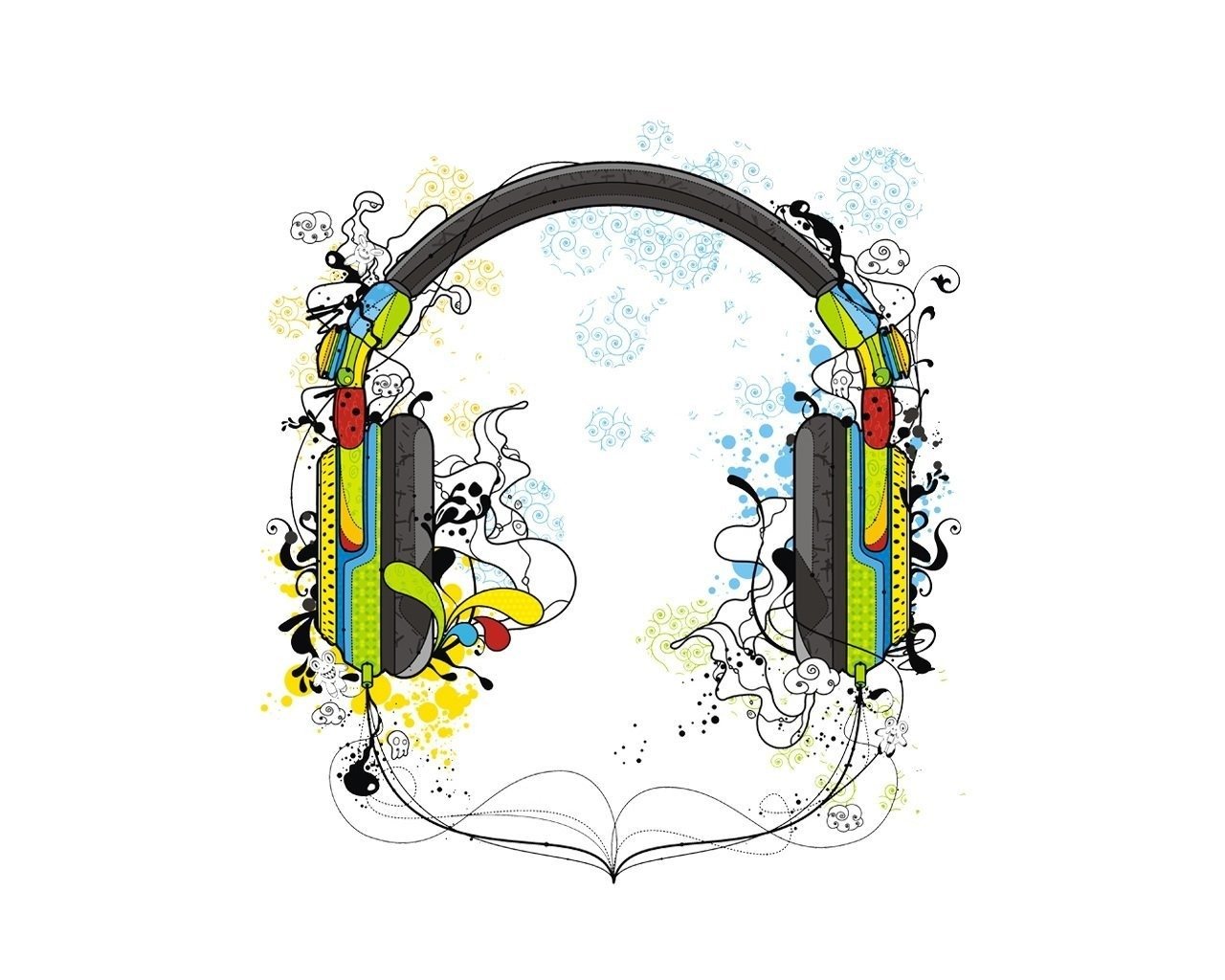 headphones music flower