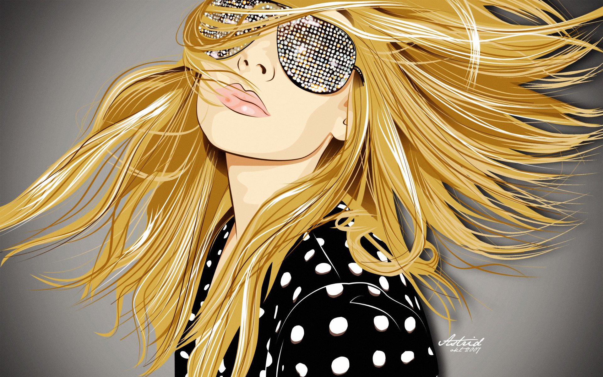 tyle art graphics vector blonde girl face sunglasses hair wallpaper