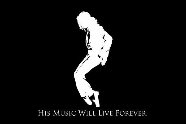 Silhouette of Michael Jackson on a black background