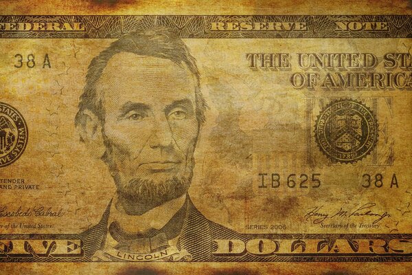 Immagine di Lincoln su una banconota da un dollaro