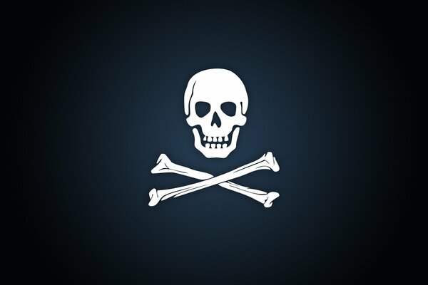 Skull and bones on a dark background