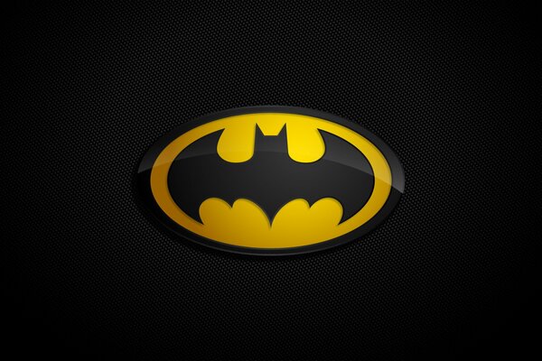 Batman logo on a black background