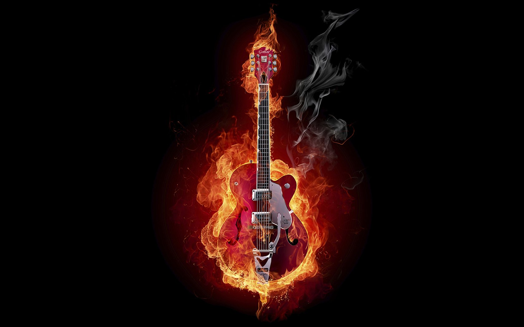 fire smoke guitar