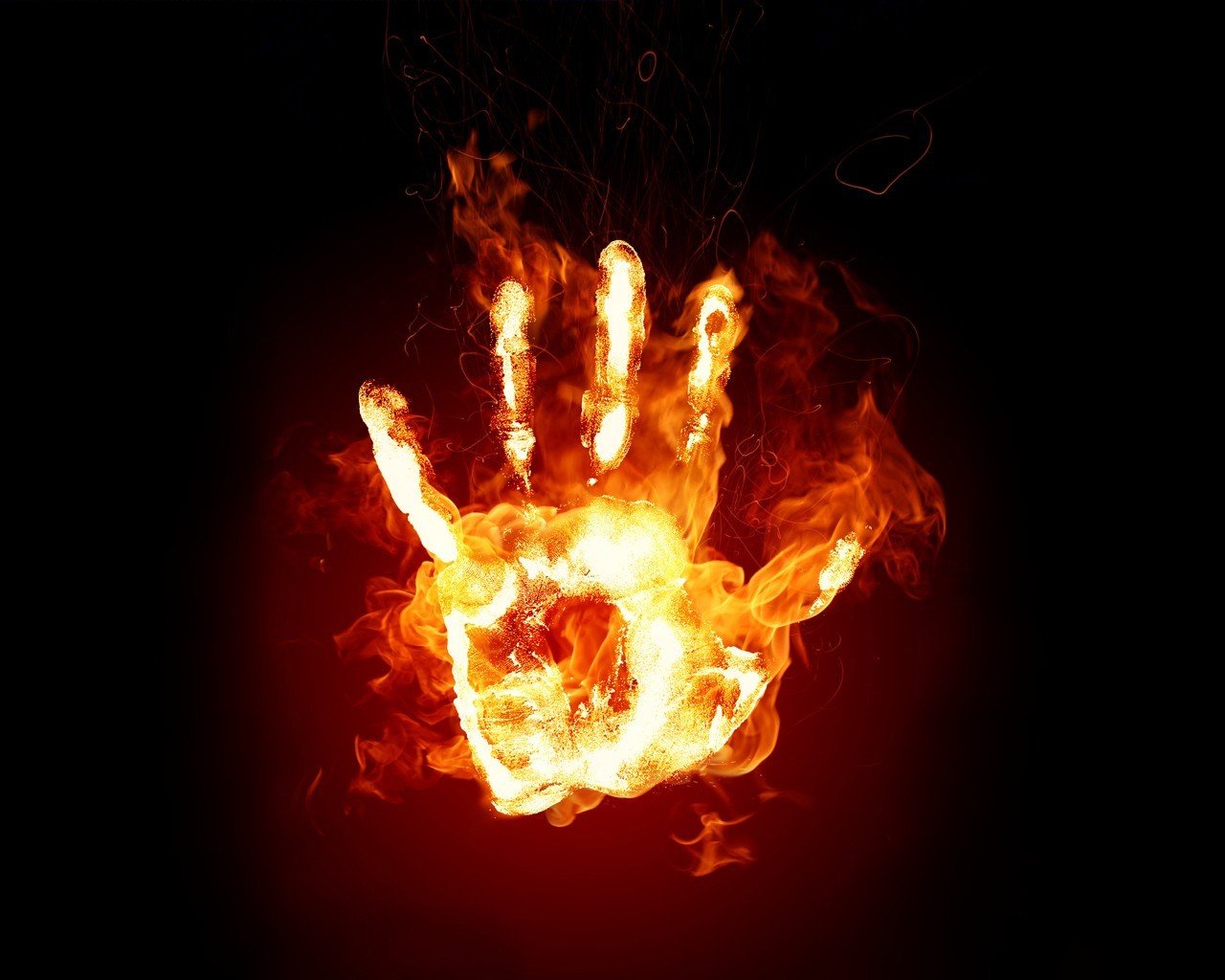 fire hand flame