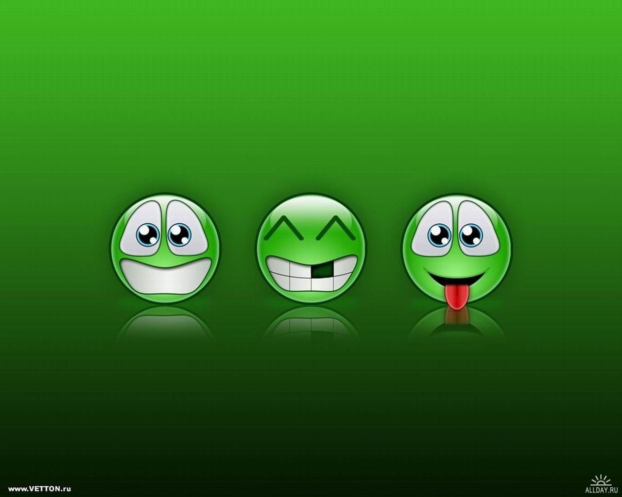 smileys verts sourires