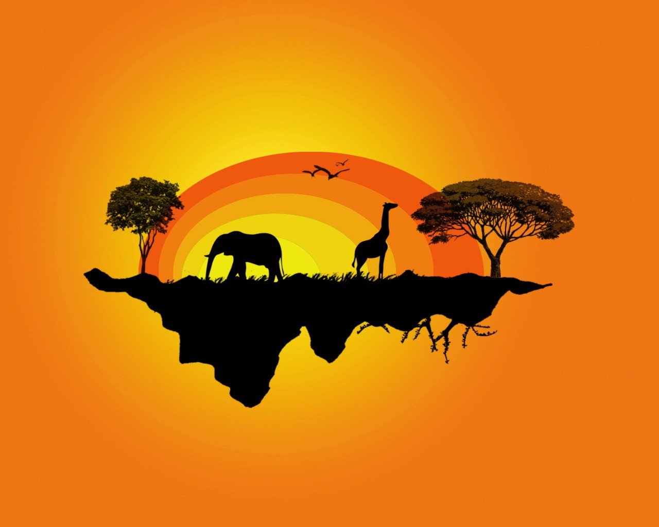 island tree vector yellow africa