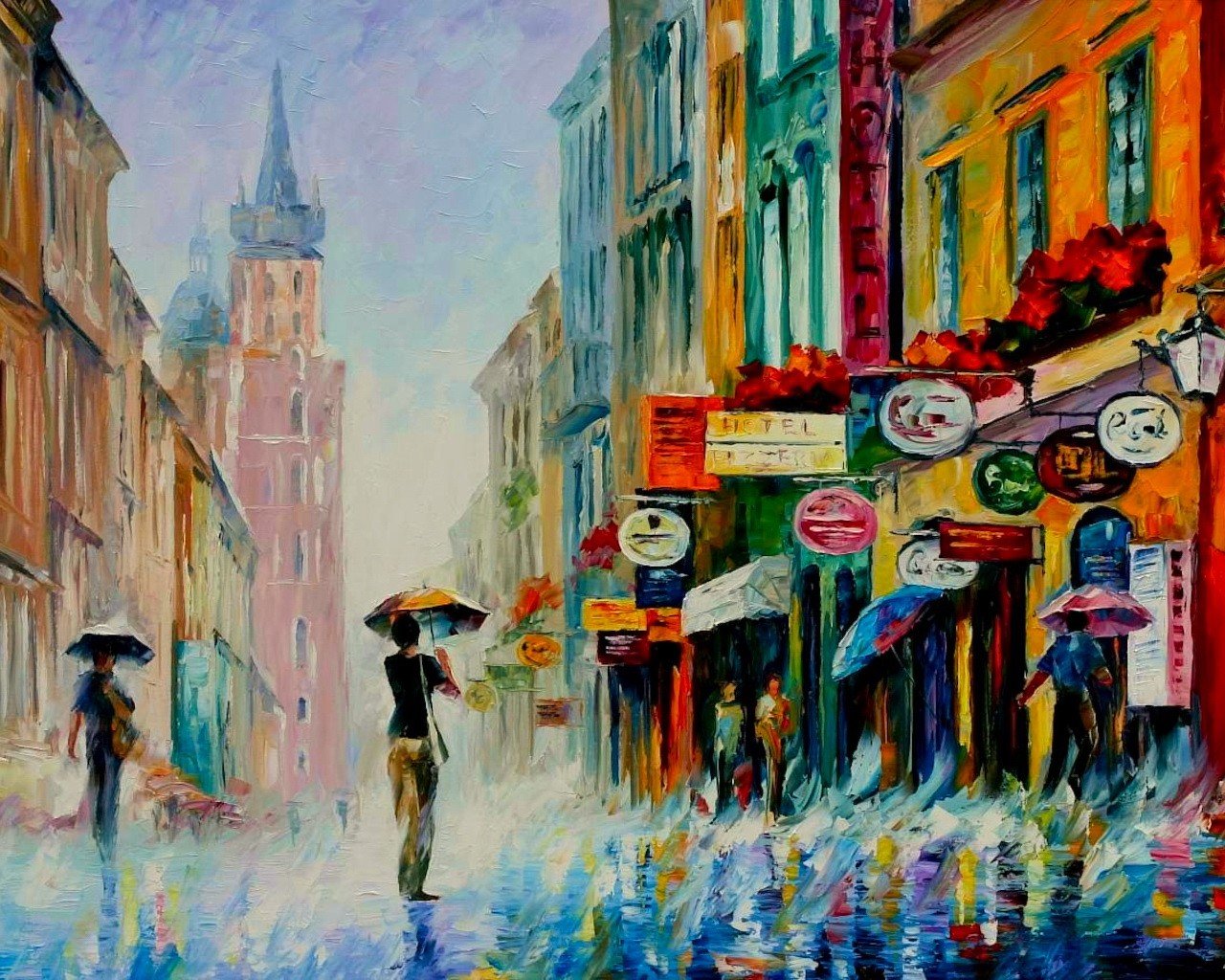 peinture huile pluie signalisation