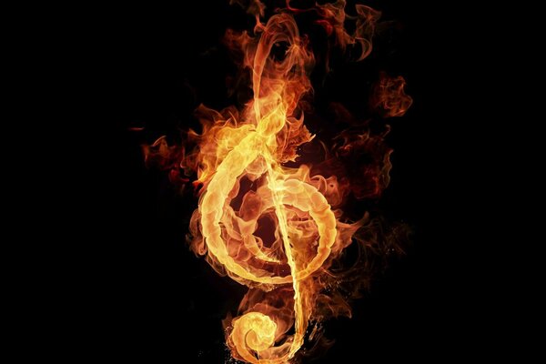 Treble clef flame fire