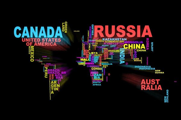 Tipo di grafica, mappa con caratteri e lettere diversi