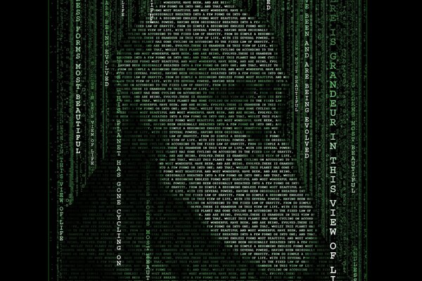 Typographic picture with Darwin matrix