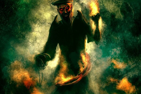 Pirate. Dessin de feu. Chapeau