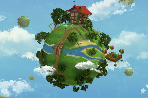 Planet earth against the sky