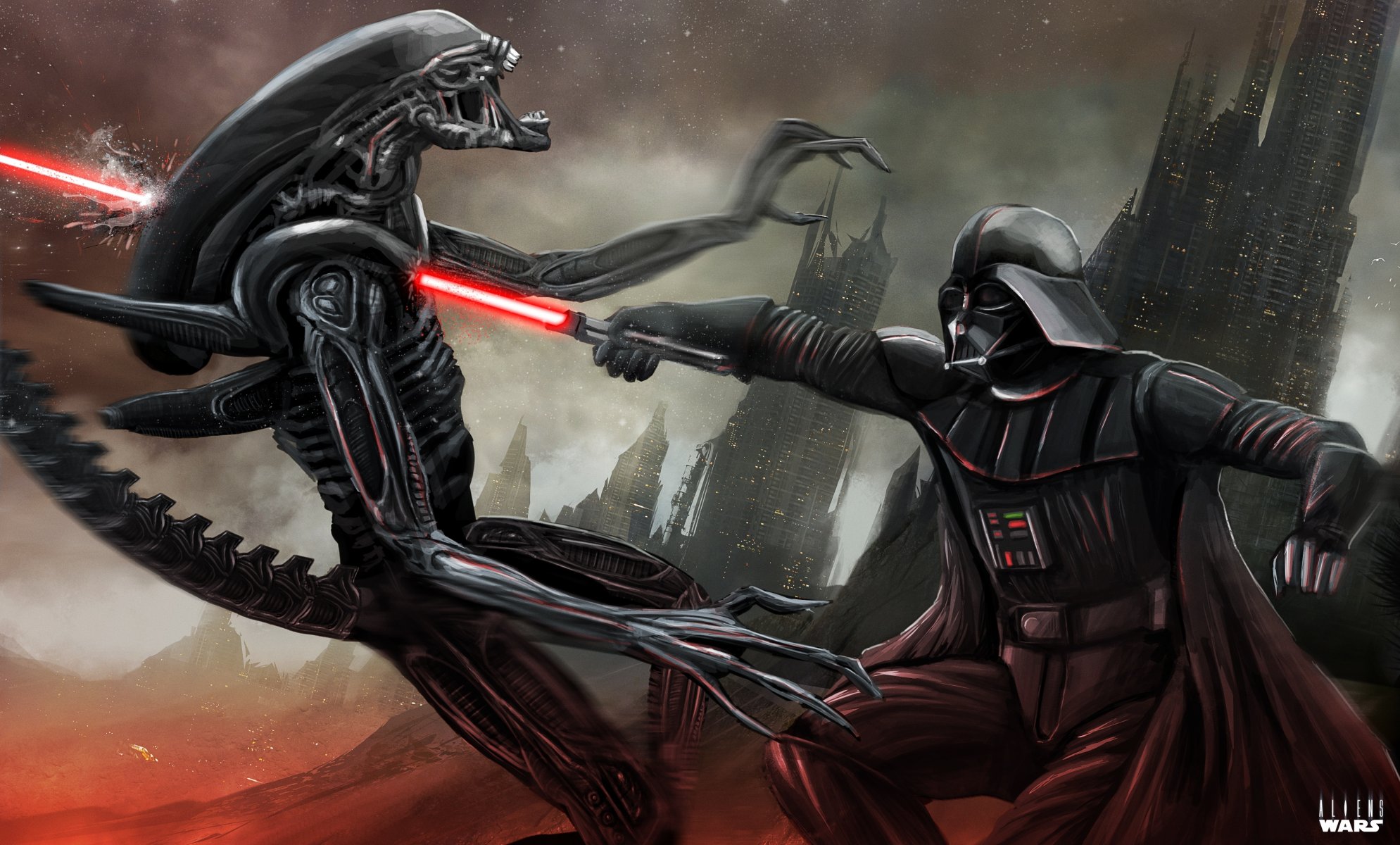 gwiezdne wojny obcy xenomorph crossover darth vader