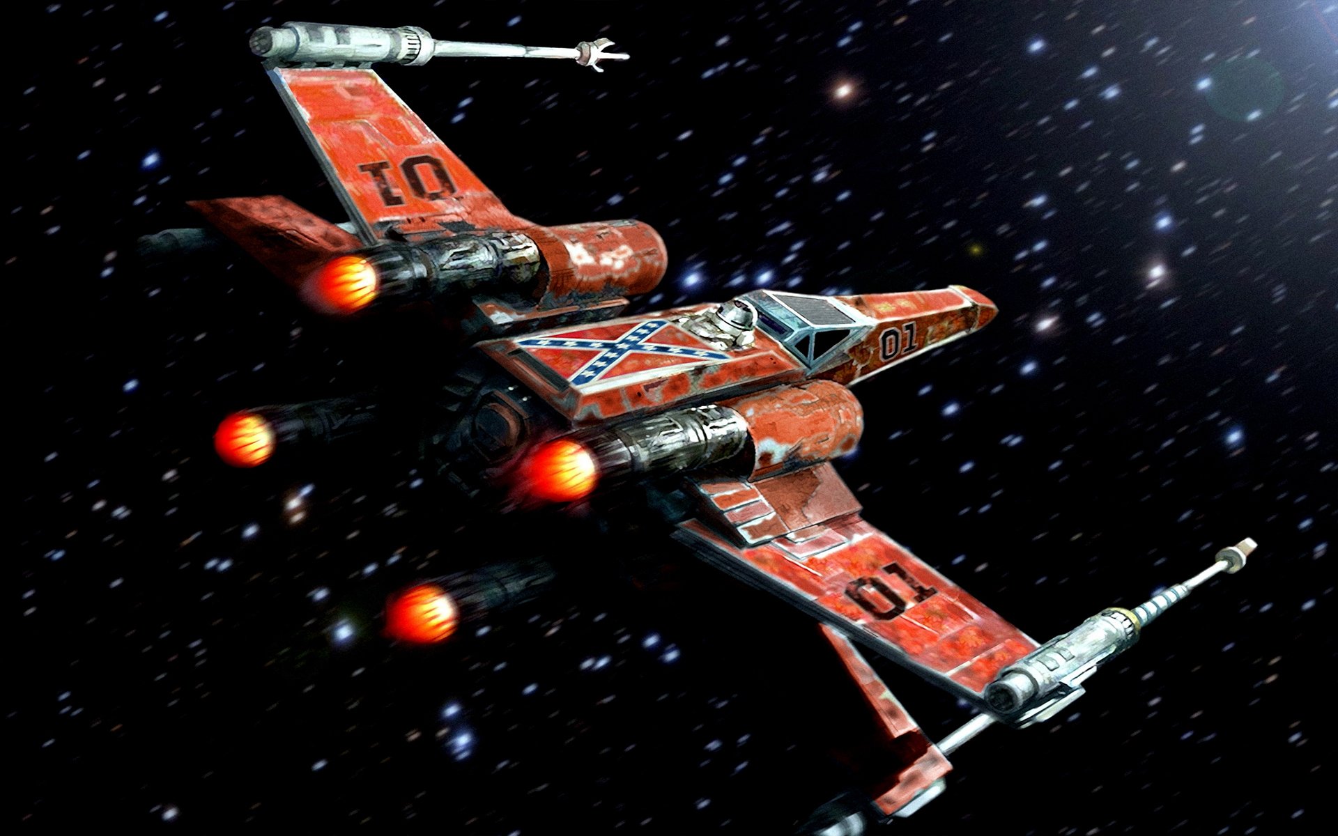 x-wing myśliwiec gwiezdne wojny sztuka