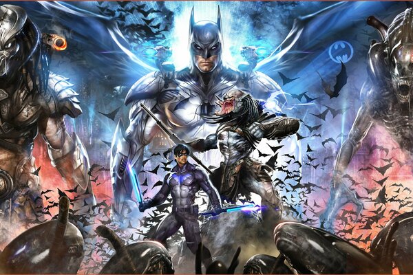 Arte Batman vs Alien