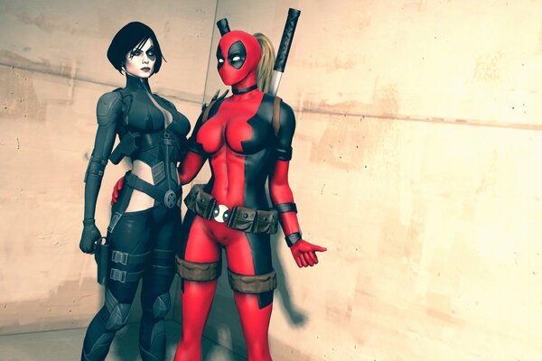 Lady Deadpool de los cómics en traje