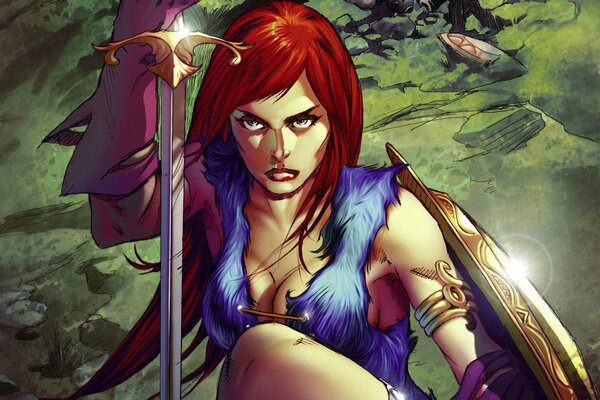 Red-haired Sonya is a female warrior from the comic book