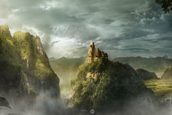 A fantasy image of the lost kingdom on the hills