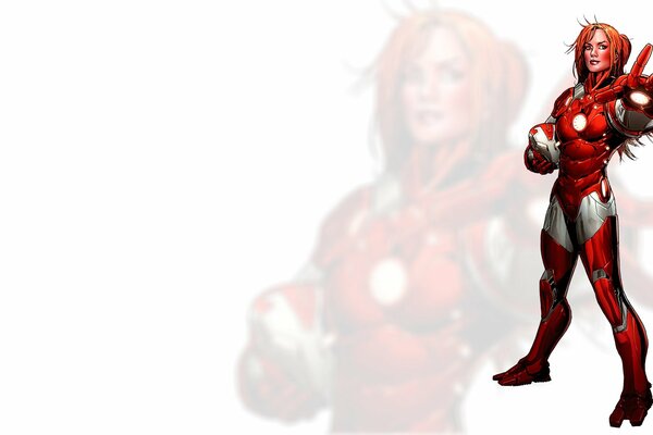 Iron Man girl in red suit