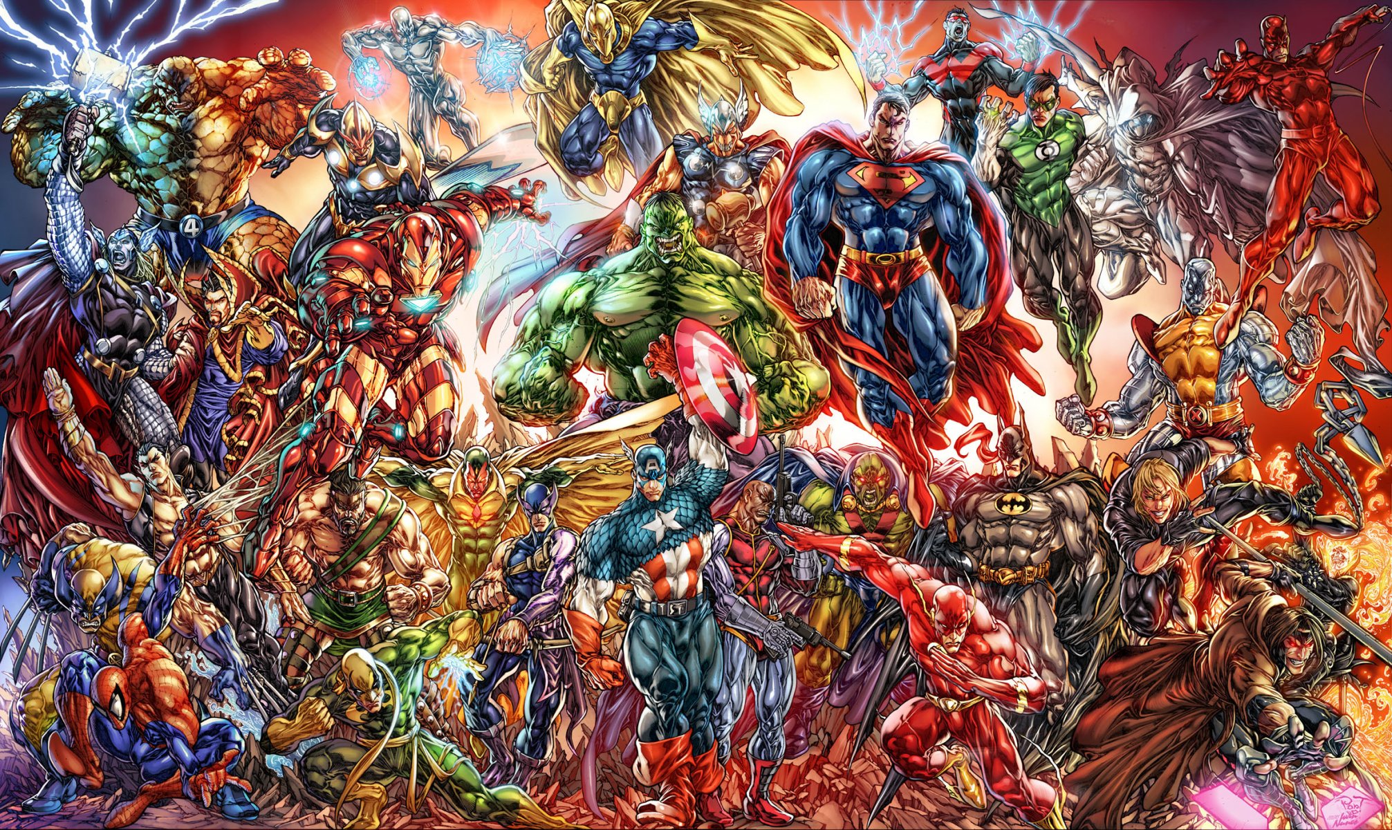 marvel dc universe fumetti arte supereroi