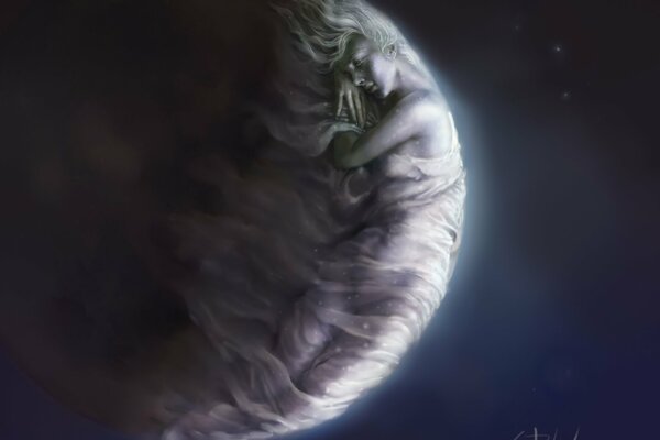 Arte de Steve de la Mare, la Luna dormida