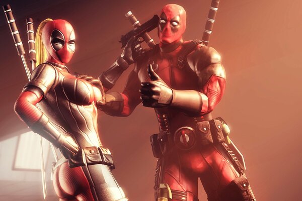 Lady Deadpool y Deadpool de los cómics