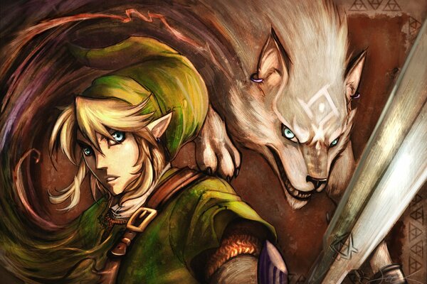 Elfe zelda et le loup blanc