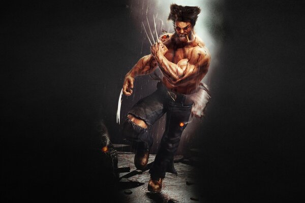 Comics. Wolverine on a dark background