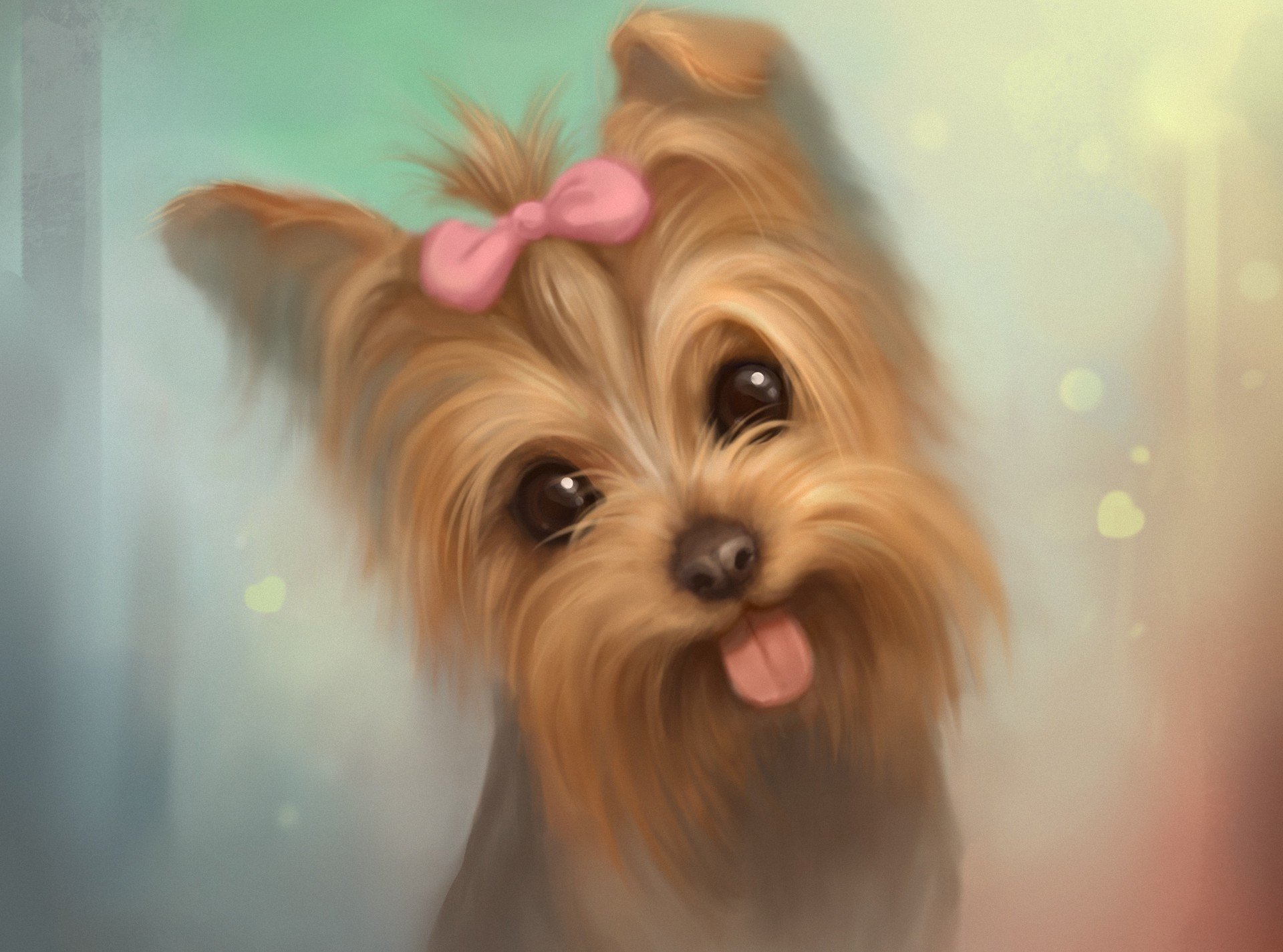 art dog puppy bow english