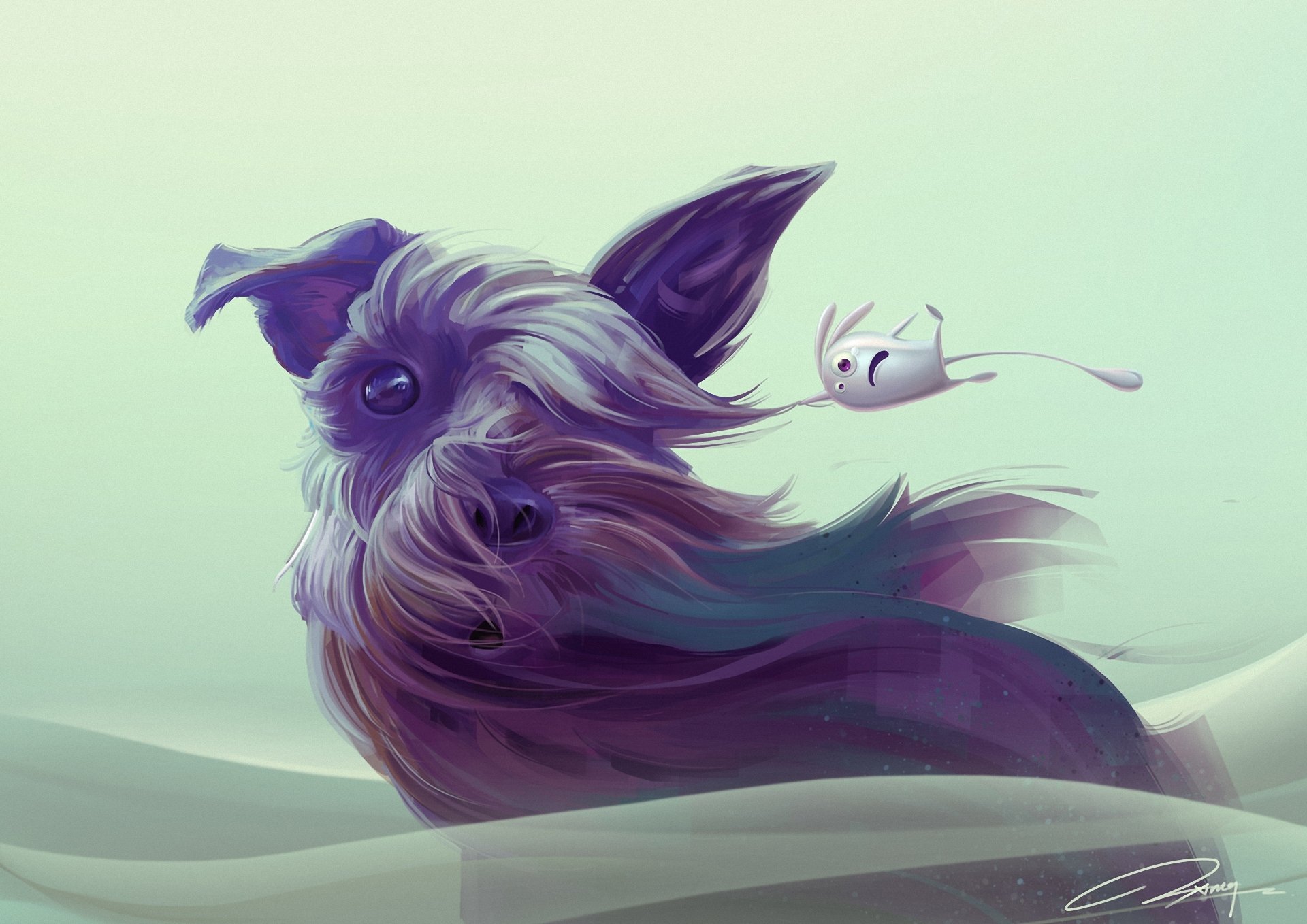 arte cane animale vento