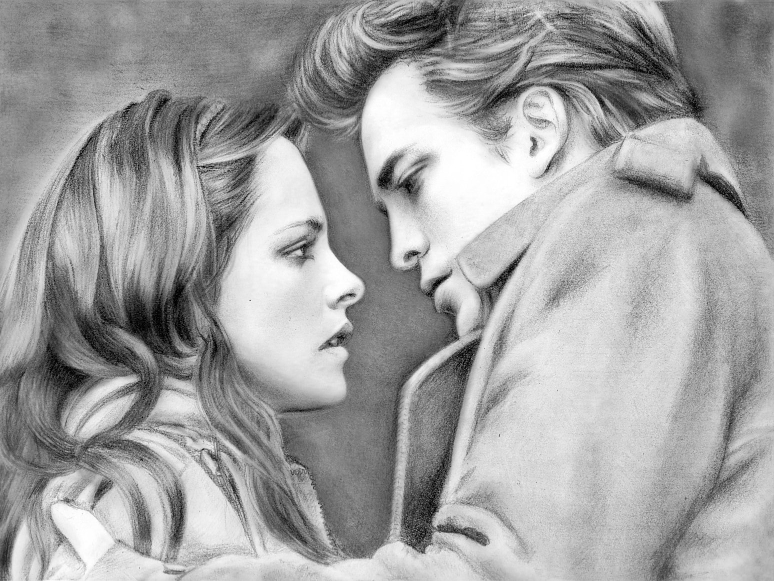 twilight disegnato a mano di kristen stewart rob pattison