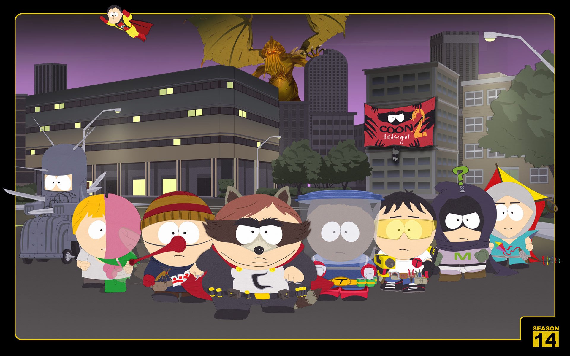 south park kun waschbär team kapitän cap super heroes