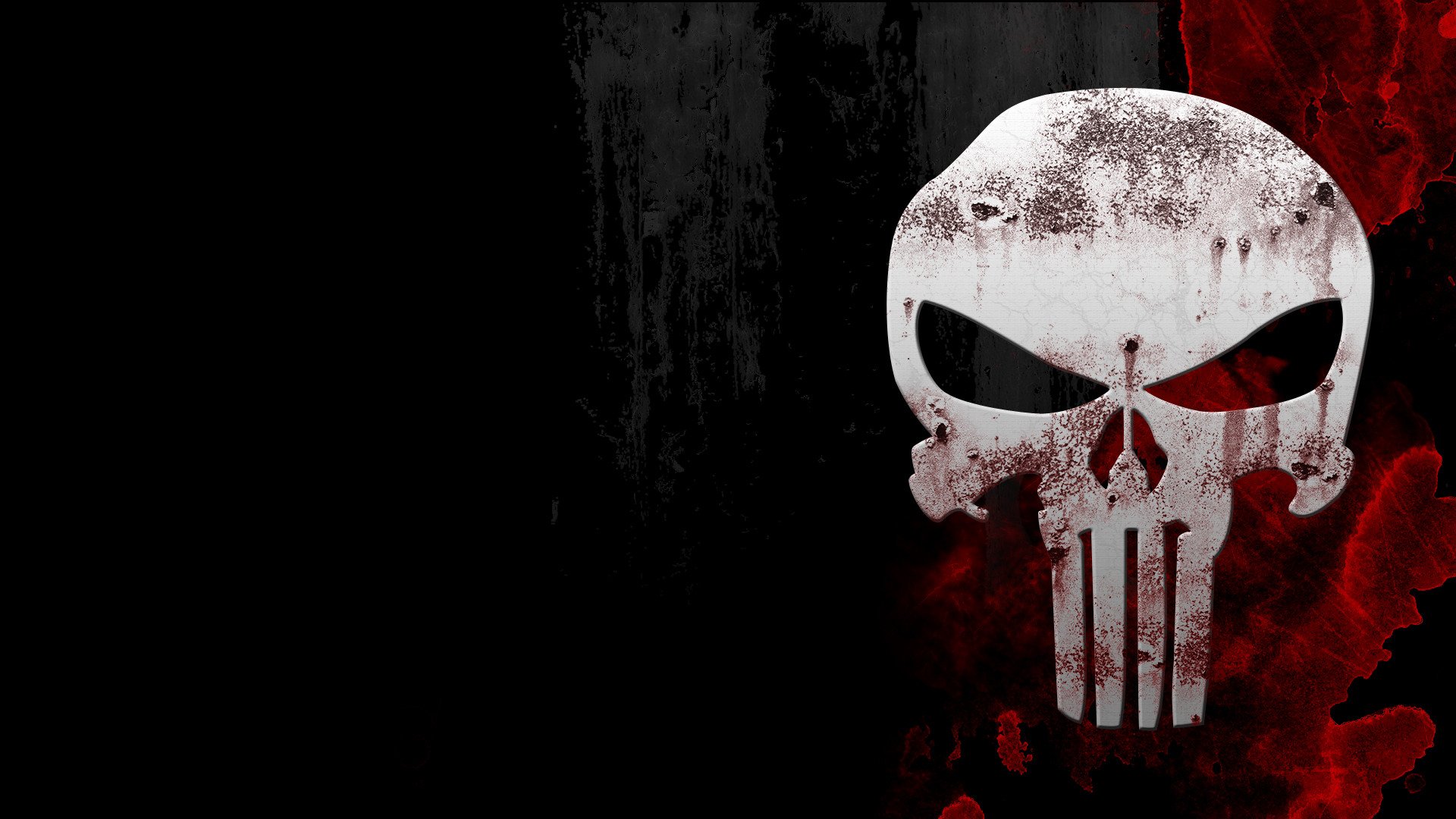 the punisher skull blood background