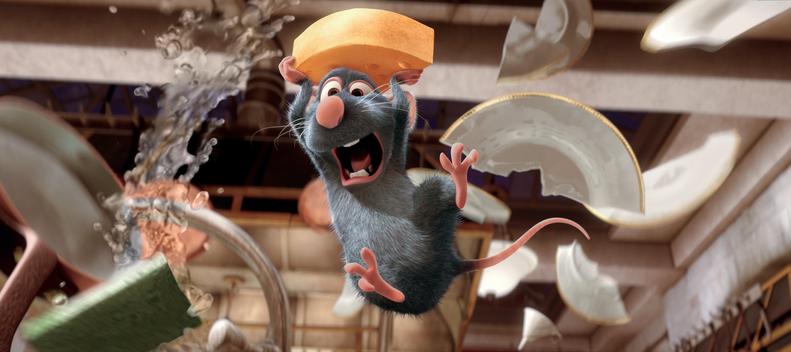 cartoon ratatouille mouse broken plate