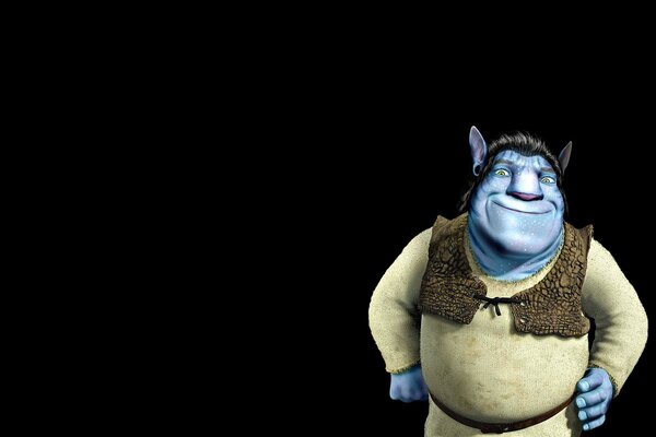 Personnage de dessin animé Shrek transformé en personnage de film Avatar