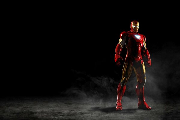 Iron Man on a black background