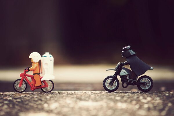 Flucht vor Darth Vader. Lego-Figuren