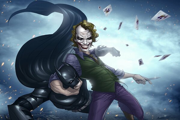 Arte Batman vs Joker