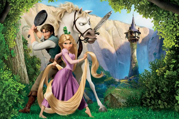 Cornice del cartone animato Rapunzel Tangled story