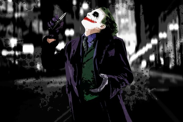 L image du joker dans le maquillage avec la tête baissée