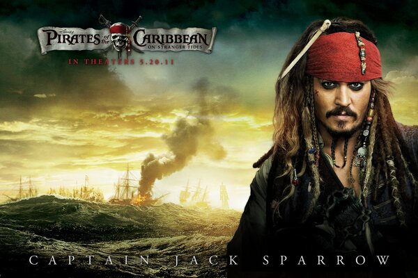 Couverture du film Pirates des Caraïbes avec Jack Sparrow