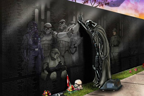 Darth Vader está triste en la placa conmemorativa de Stormtroopers