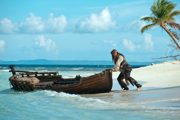 Captain Zhdek sparrow on the coast of strange shores