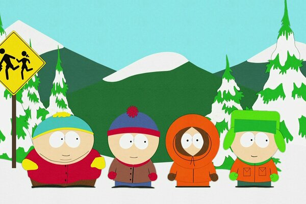 A frame from the cartoon South Park