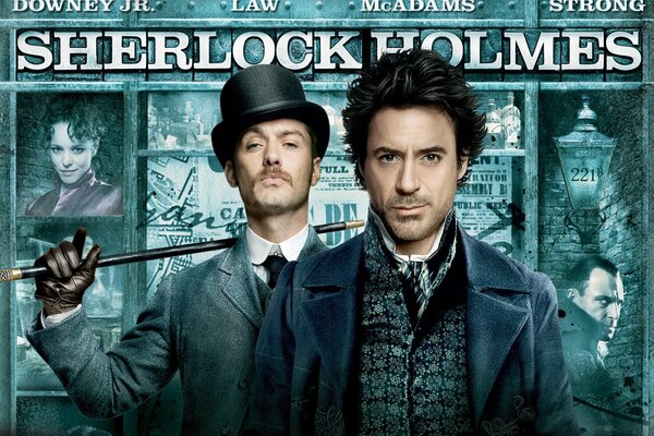 Le Film Sherlock Holmes. Acteurs Robert Downey, Jude Law