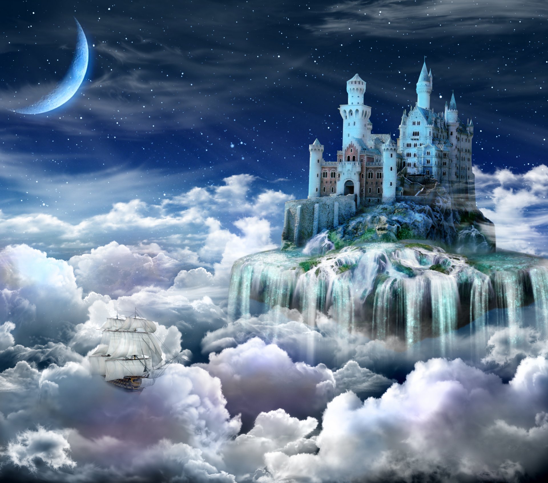 night castle tale cloud