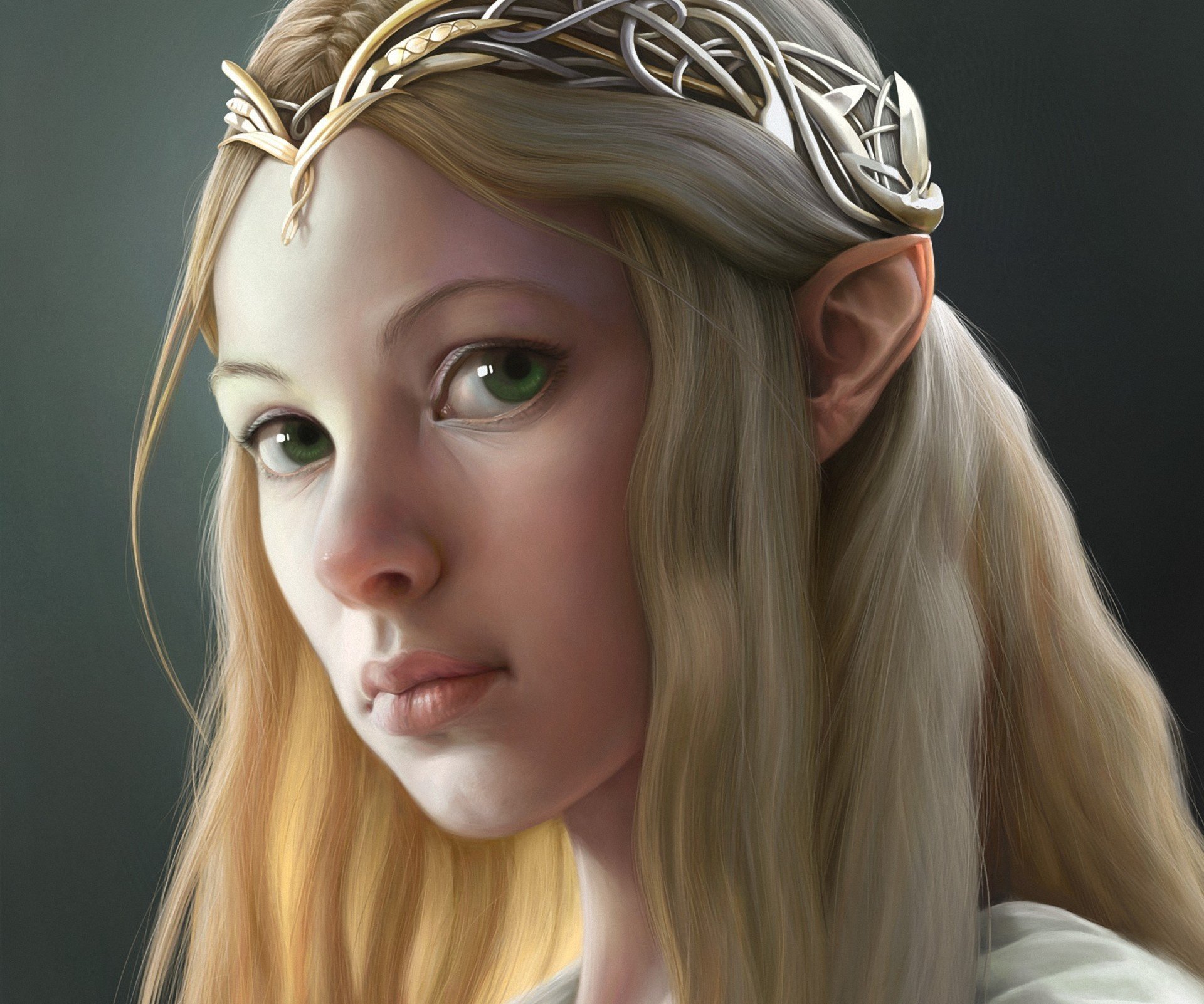 art corrado vanelli seigneur des anneaux galadriel galadriel elfe visage fille diadème