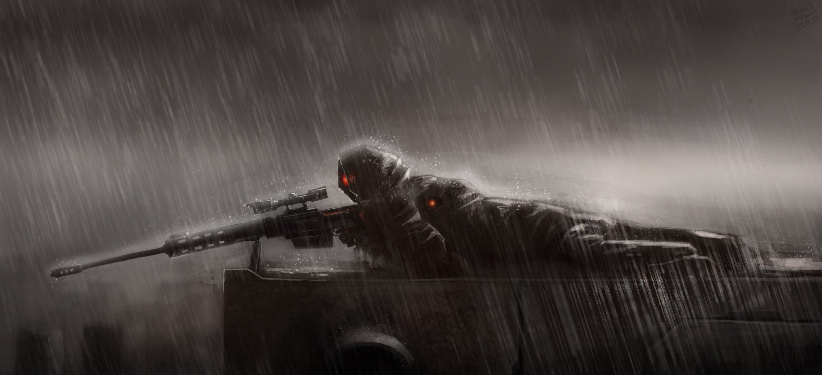 niper rain is position sniper rifle art