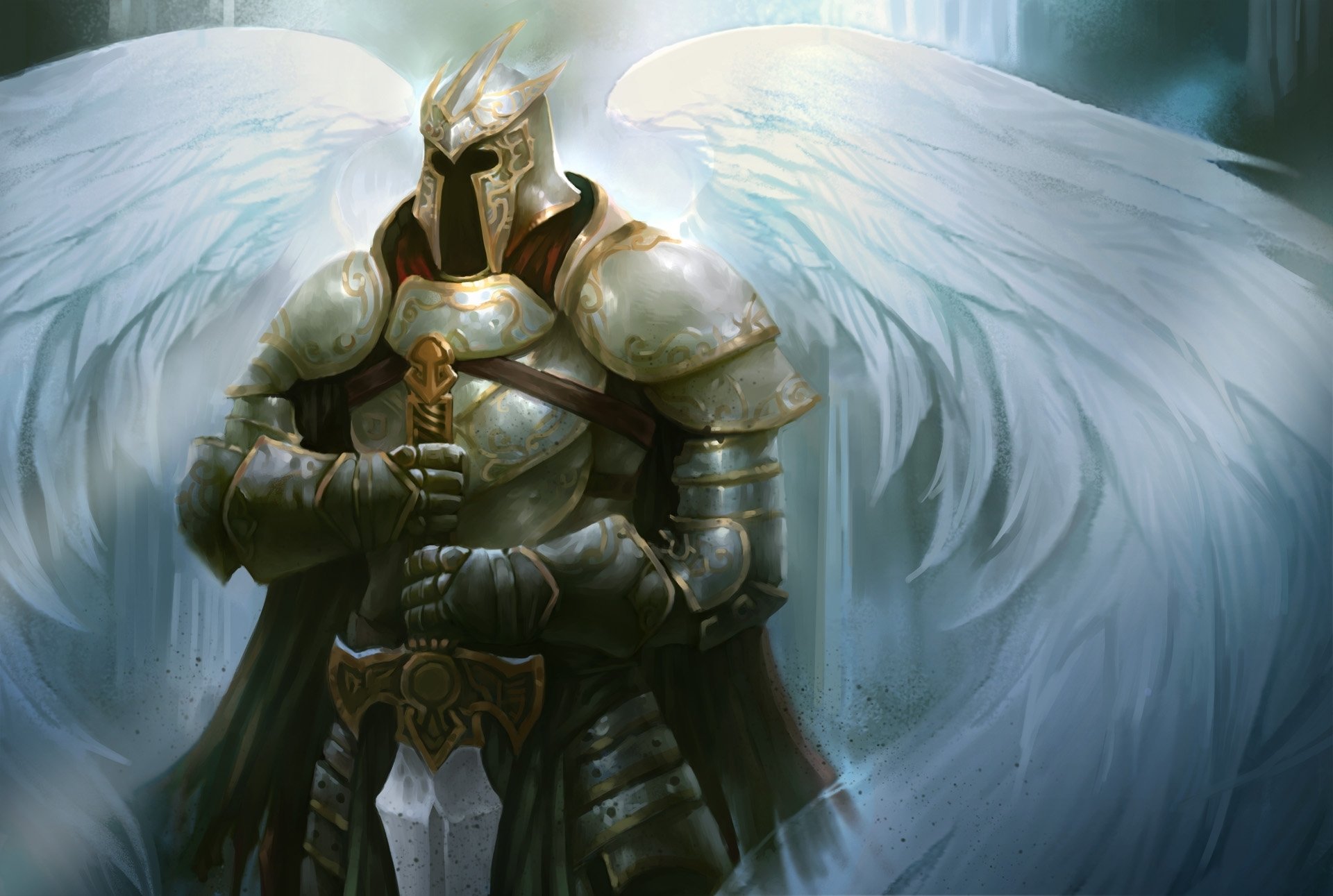 art angel wings sword armour helmet armor